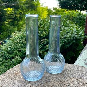 Vintage MCM Hobnail Vases, Set of 2